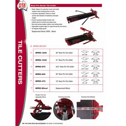 Tile Cutter, DTA Boss Pro Professional Manual Tile Cutter for Shower Tiling