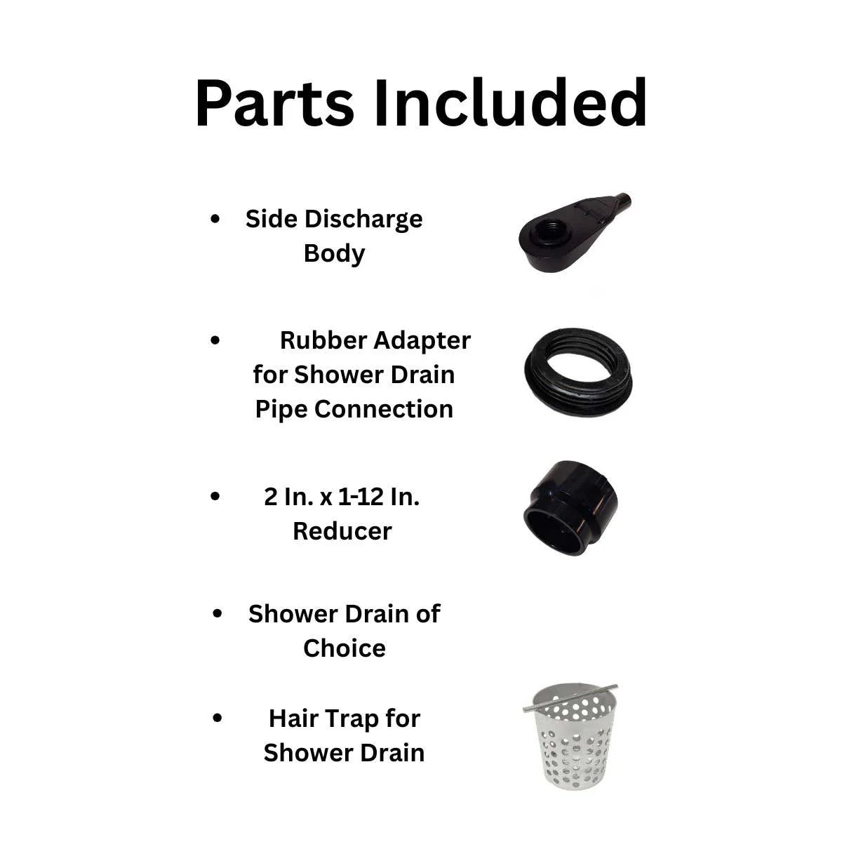 Vertical-to-Horizontal Linear Shower Drain Kit – ABS Side Discharge Adapter | SereneDrains