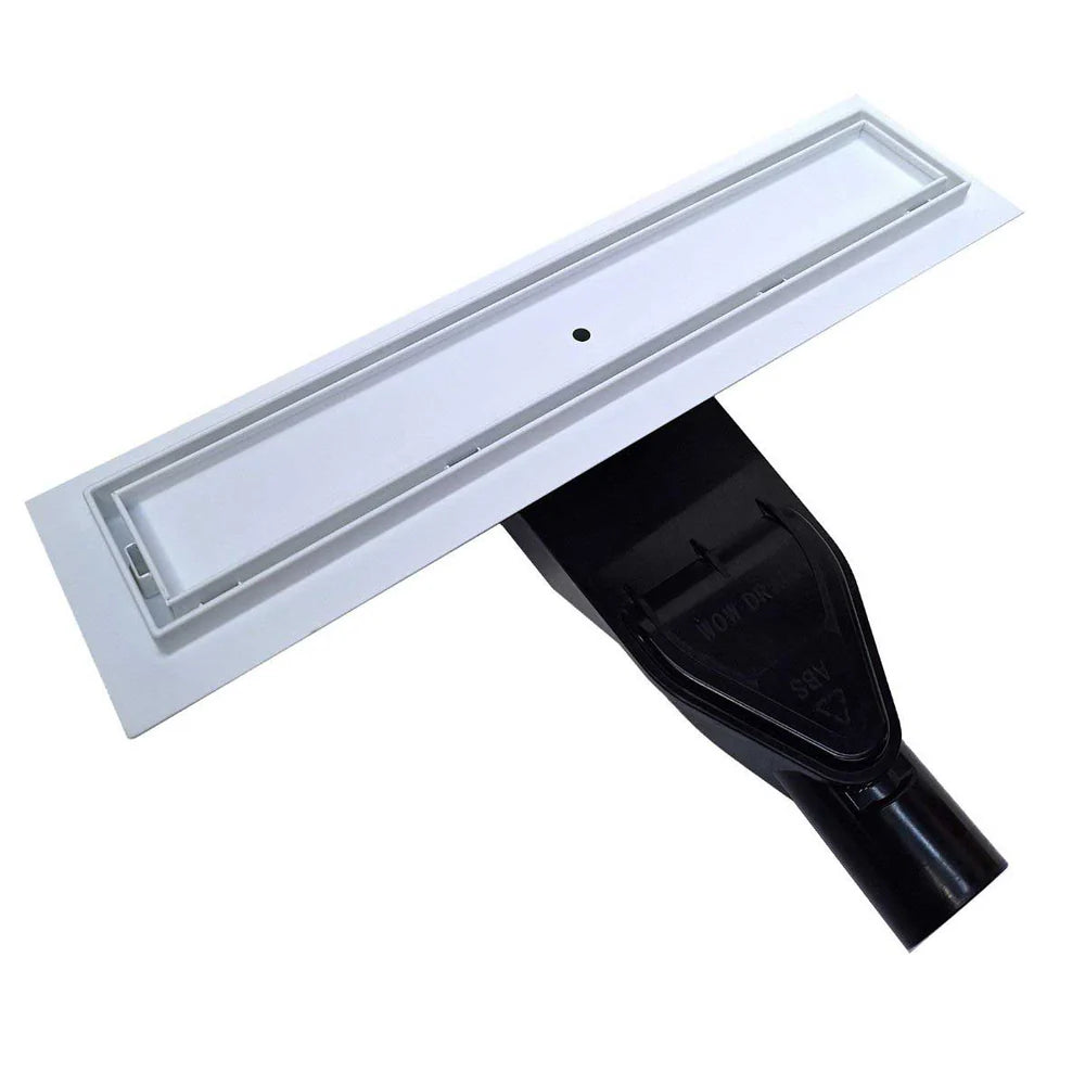 Vertical-to-Horizontal ABS Side Discharge Adapter with Tile Insert Linear Shower Drain Kit