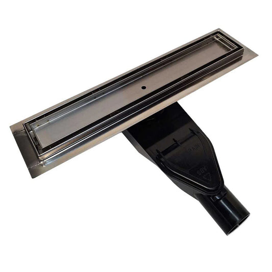 Vertical-to-Horizontal ABS Side Discharge Adapter with Tile Insert Linear Shower Drain Kit