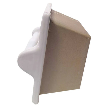 White Ceramic Extra Large Recessed Toilet Paper Holder, 7x7" Niche Bathroom Tissue Roll
