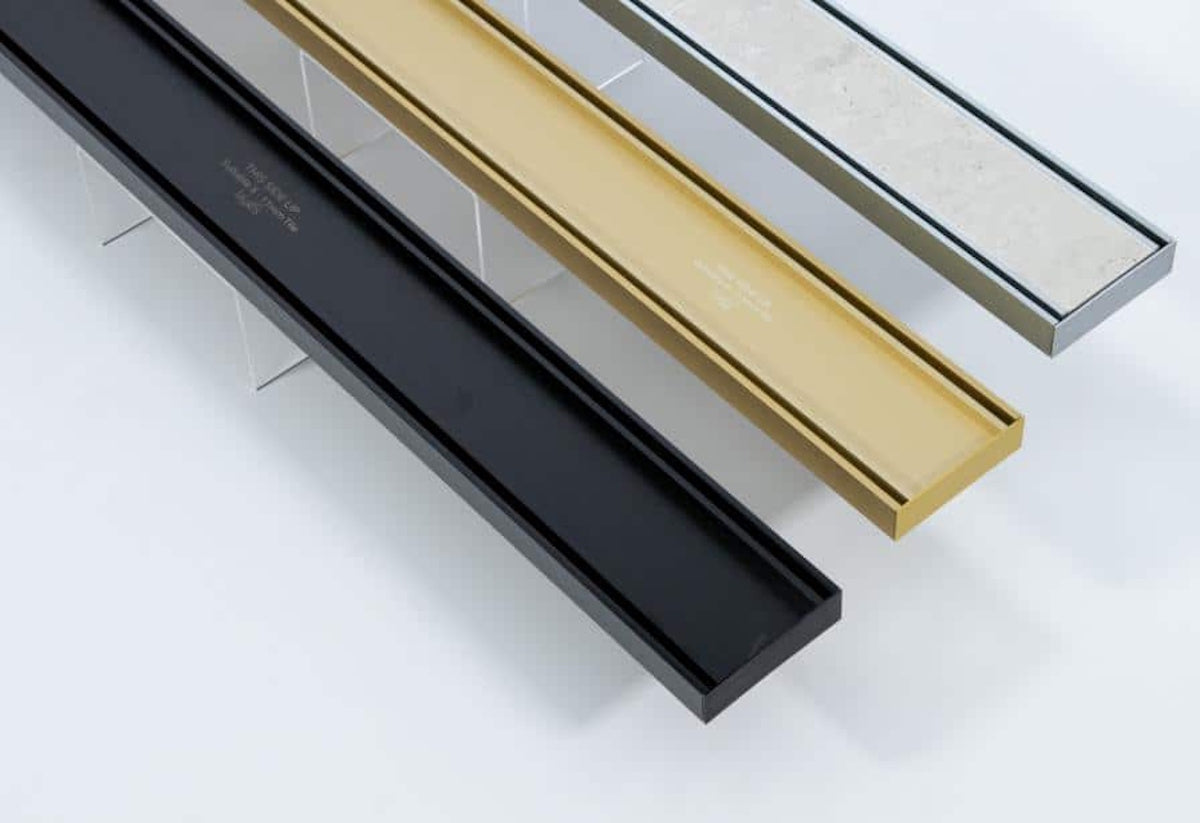 Custom Size Linear Shower Drain, 2ft Tile Insert Cover, Lauxes Grates