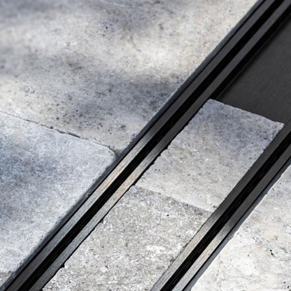 Custom Length Grates Linear Shower Drain, Slimline Tile Insert Cover in Black