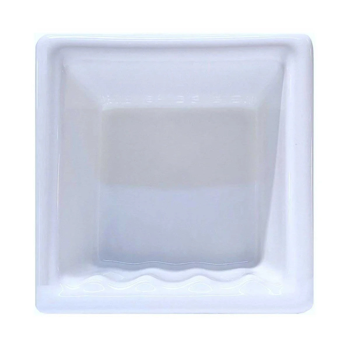 Recessed Porcelain Soap Dish for Shower, Wall-Mount Built-In Soap Holder, White Glossy 6x6"