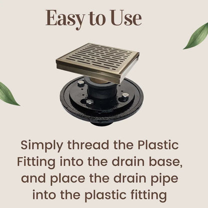 2-Inch Threaded Plastic Shower Drain Fitting | SereneDrains