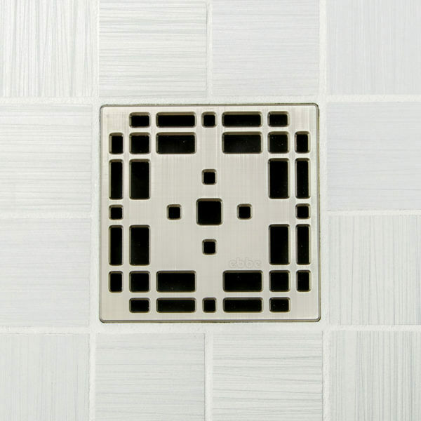 Ebbe E4801 Prairie Brushed Nickel Square Shower Drain with Installation Kit