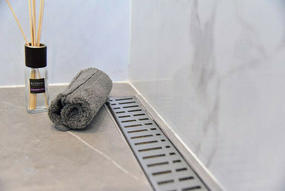 Side Outlet Linear Shower Drain 36 Inch With Hair Trap by SereneDrains