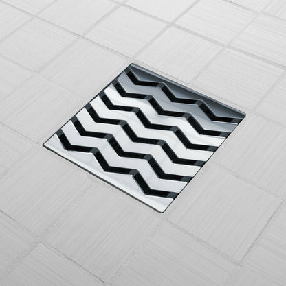 Ebbe E4816 Trend Polished Chrome Square Shower Drain And Rough-in Adapter Kit