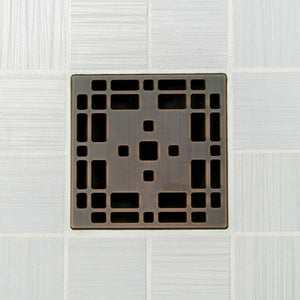 Ebbe E4801 Prairie Oil Rubbed Bronze Square Drain with Installation Kit