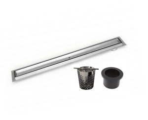 Side Outlet Linear Shower Drain 40 Inch With Hair Trap by SereneDrains
