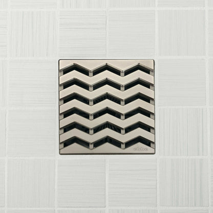 Ebbe E4816 Trend Brushed Nickel Square Shower Drain And Rough-in Adapter Kit