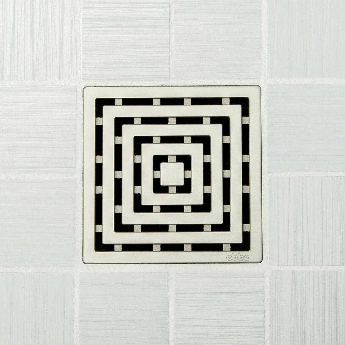 Ebbe E4815 Frames Satin Nickel Square Shower Drain And Rough-in Adapter Kit