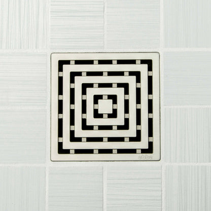 Ebbe E4815 Frames Satin Nickel Square Shower Drain And Rough-in Adapter Kit