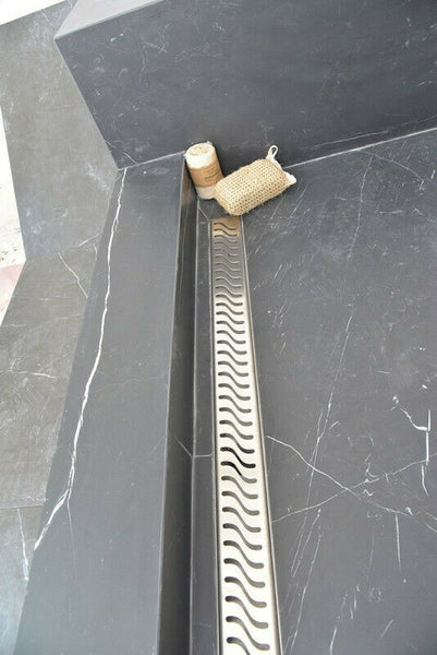 Side Outlet Linear Shower Drain 60 Inch With Hair Trap by SereneDrains