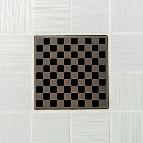 Ebbe E4807 Weave Oil Rubbed Bronze Square Drain with Installation Kit