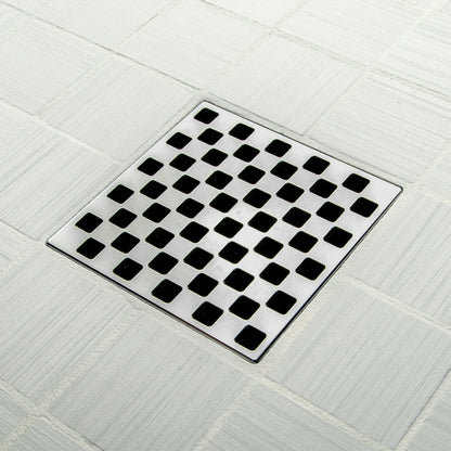 Ebbe E4807 Weave Polished Chrome Square Shower Drain with Installation Kit