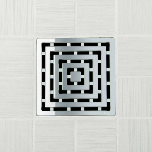 Ebbe E4815 Frames Polished Chrome Square Shower Drain And Rough-in Adapter Kit