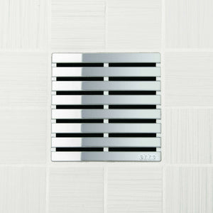 Ebbe E4811 Parallel Polished Chrome Square Shower Drain with Installation Kit