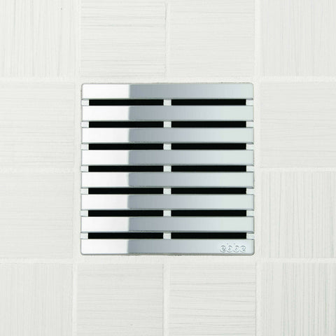Ebbe E4811 Parallel Polished Chrome Square Shower Drain with Installation Kit