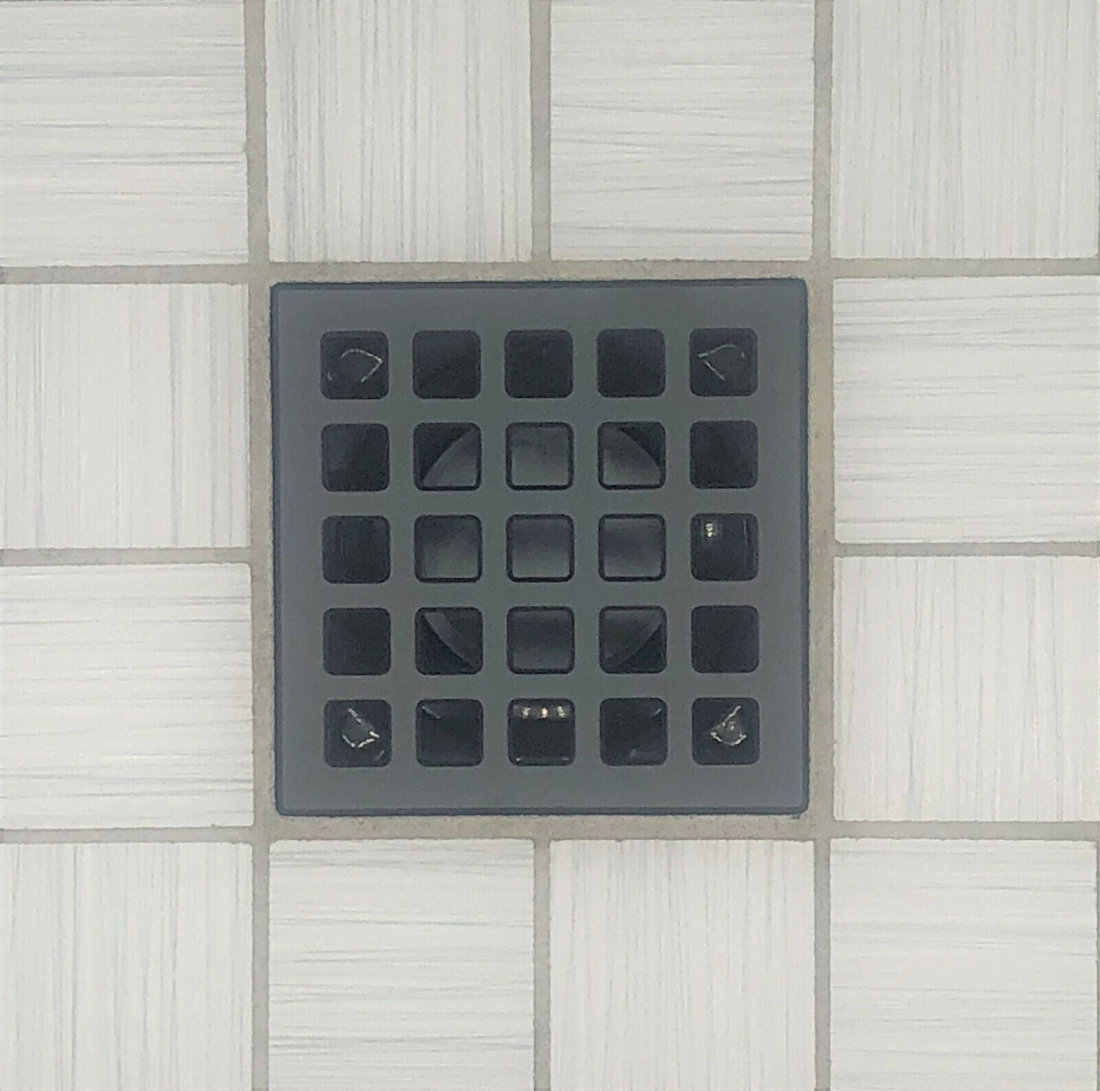 Ebbe E4803 Quadra Matte Black Square Shower Drain with Installation Kit