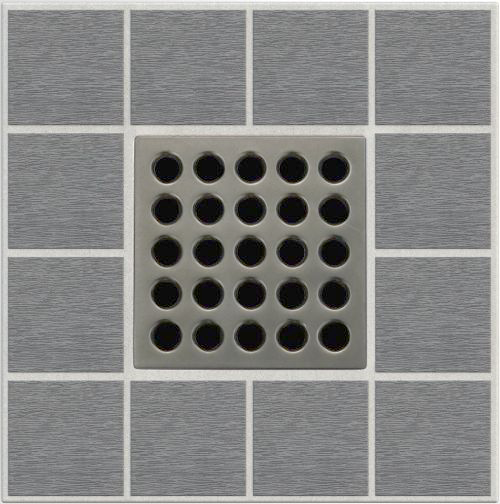 Ebbe E4405 Antique Pewter Square Shower Drain with Installation Kit