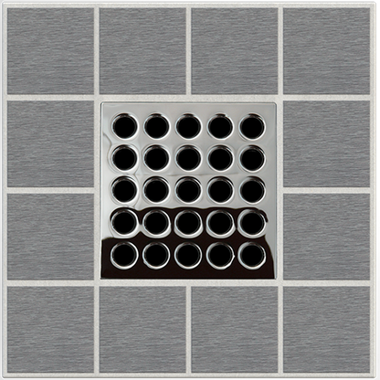 Ebbe E4401 Polished Chrome Square Shower Drain with Installation Kit