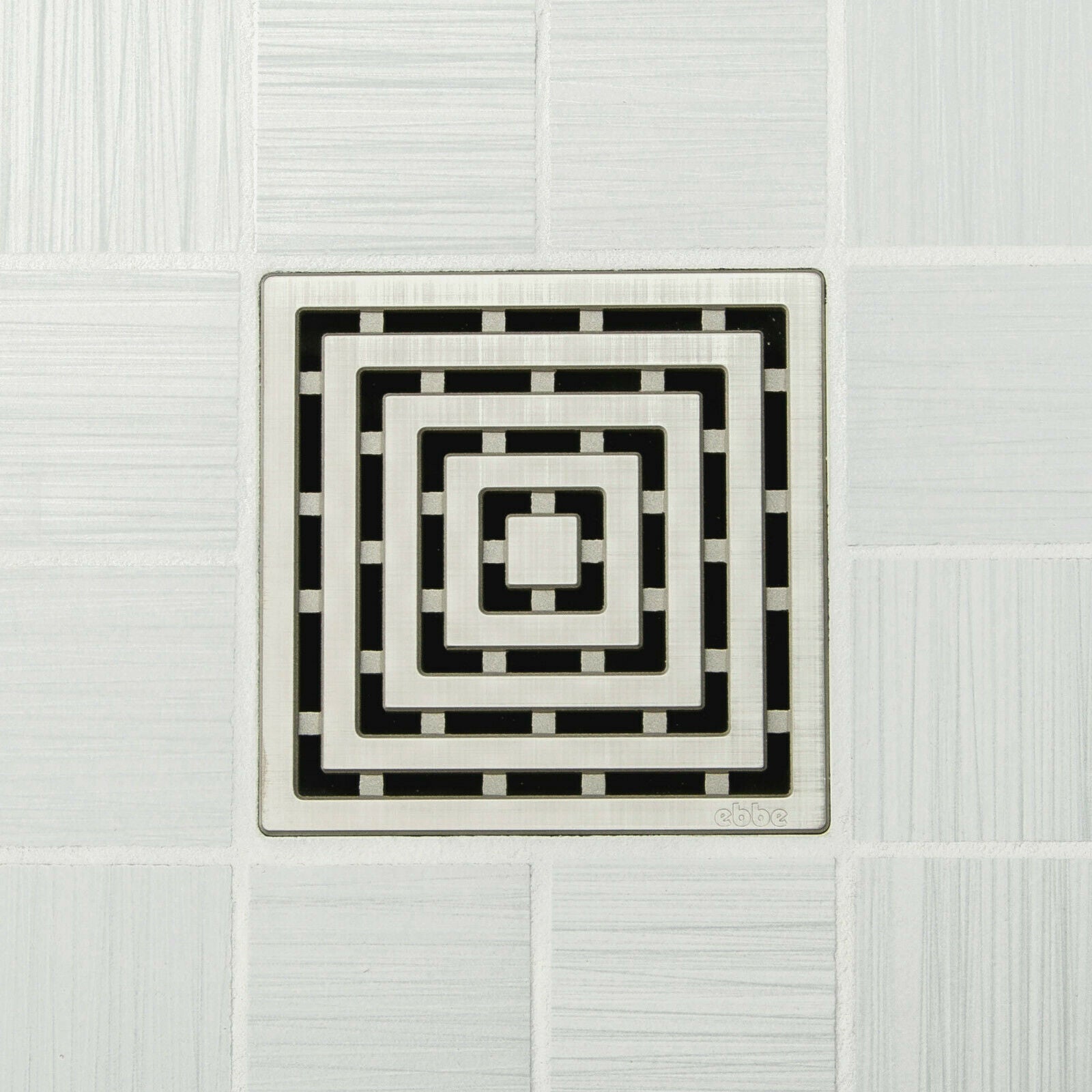 Ebbe E4815 Frames Brushed Nickel Square Shower Drain with Installation Kit