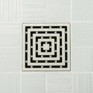 Ebbe E4815 Frames Brushed Nickel Square Shower Drain with Installation Kit
