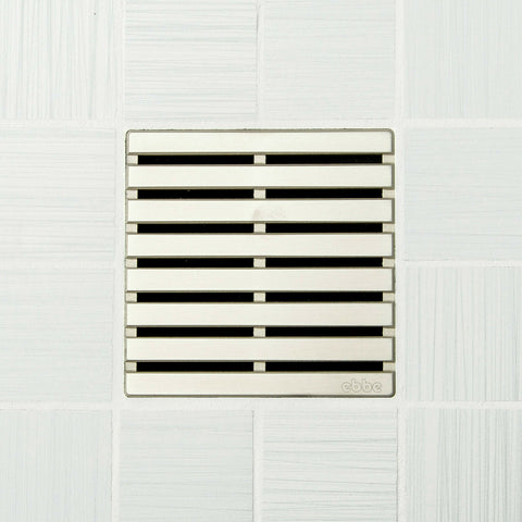Ebbe E4811 Parallel Satin Nickel Square Shower Drain with Installation Kit