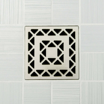 Ebbe E4802 Lattice Satin Nickel Square Shower Drain with Installation Kit
