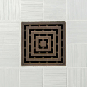 Ebbe E4815 Frames Oil Rubbed Bronze Square Shower Drain And Rough-in Adapter Kit