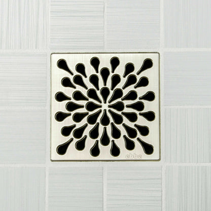 Ebbe E4805 Splash Brushed Nickel Square Shower Drain with Installation Kit