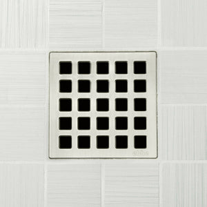 Ebbe E4803 Quadra Brushed Nickel Square Shower Drain with Installation Kit