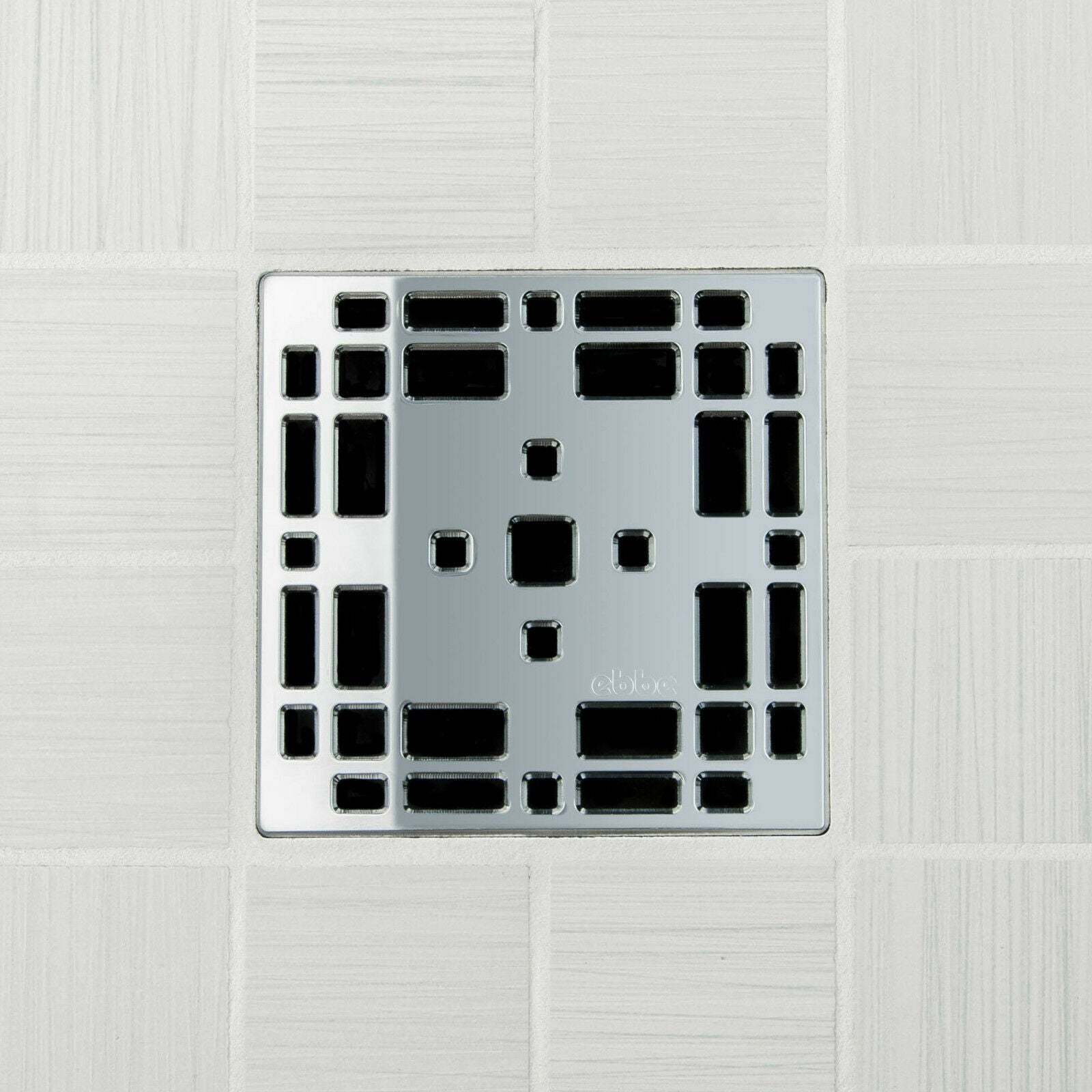 Ebbe E4801 Prairie Polished Chrome Square Shower Drain with Installation Kit