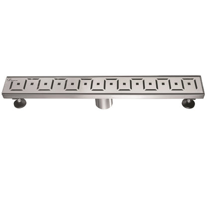 12 Inch Linear Drain with Adjustable Leveling Feet, Dawn USA Congo-Chambeshi River Series