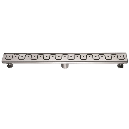 12 Inch Linear Drain with Adjustable Leveling Feet, Dawn USA Congo-Chambeshi River Series