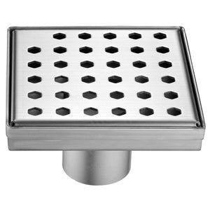 Dawn 5 Inch Square Shower Drain Thames River Series LTS050504 (push-in) Polished Satin Finish