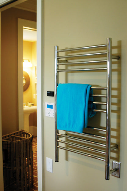 Amba Jeeves C Straight Polished Towel Warmer, Hardwired, 13 Bars, W 21" H 36"