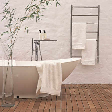 Polished Towel Warmer, Amba Jeeves F Straight, Hardwired, 7 Bars, W 21" H 41"