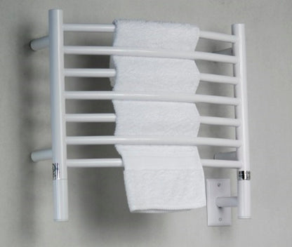 Amba Jeeves H Curved White Towel Warmer, 7 Bars, Hardwired, 21" W x 18" H