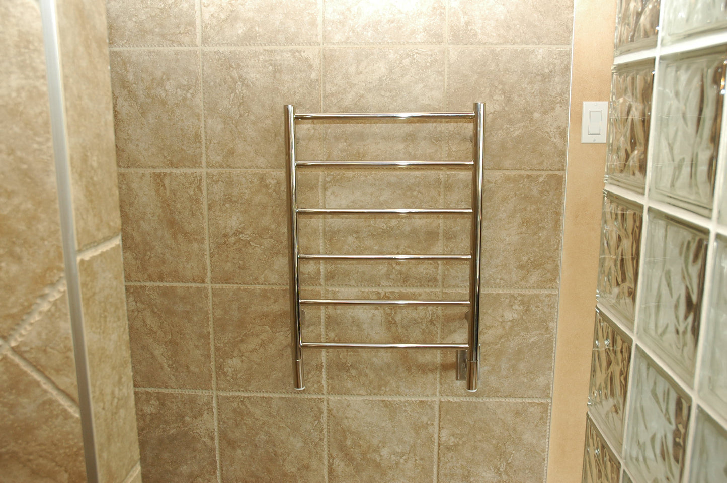 Amba Jeeves J Straight Polished Towel Warmer, 6 Bars, Hardwired, 21" W x 31" H