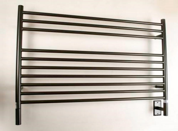 Oil Rubbed Bronze Towel Warmer, Amba Jeeves L Straight, Hardwired, 10 Bars, W 40" H 27"