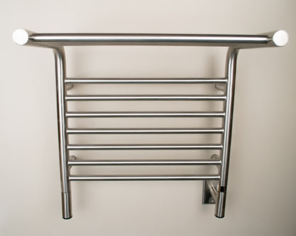 Amba Jeeves M Shelf Brushed Towel Warmer, Hardwired, 11 Bars, W 21" H 22"