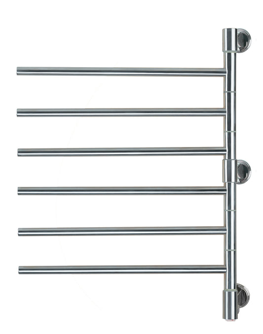 Brushed Towel Warmer, Amba Swivel Jack Model, 6 Bars Towel Warmer