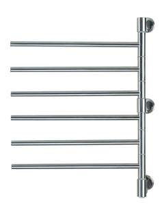 Brushed Towel Warmer, Amba Swivel Jack Model, 6 Bars Towel Warmer