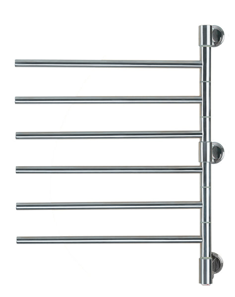 Brushed Towel Warmer, Amba Swivel Jack Model, 6 Bars Towel Warmer