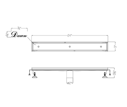 59 Inch Tile Insert Linear Shower Drain with Adjustable Leveling Feet