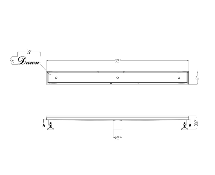 59 Inch Tile Insert Linear Shower Drain with Adjustable Leveling Feet