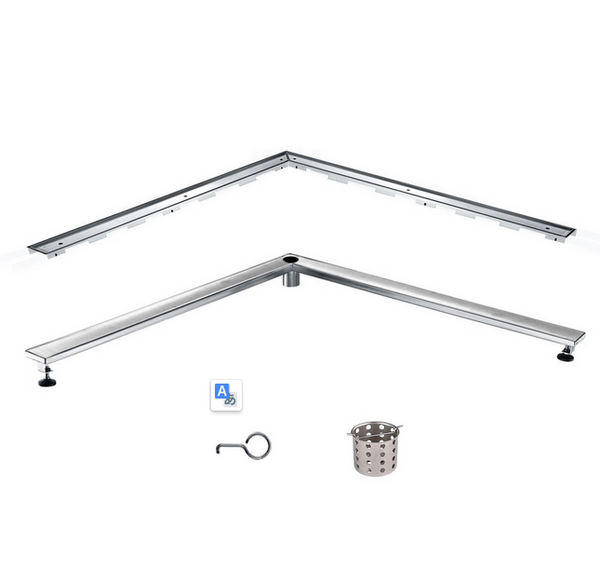 Tile Insert Corner Drain, Dawn Colorado River Series, L-Shaped Tile Insert Linear Drain, 36 Inch