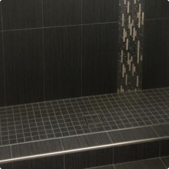 Dawn 5 Inch Tile Insert Square Shower Drain Colorado River Series SCO050504 (push-in) Polished Satin Finish